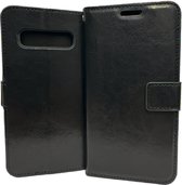 Bookcase Geschikt voor: Samsung Galaxy S10 - Zwart - portemonnee hoesje