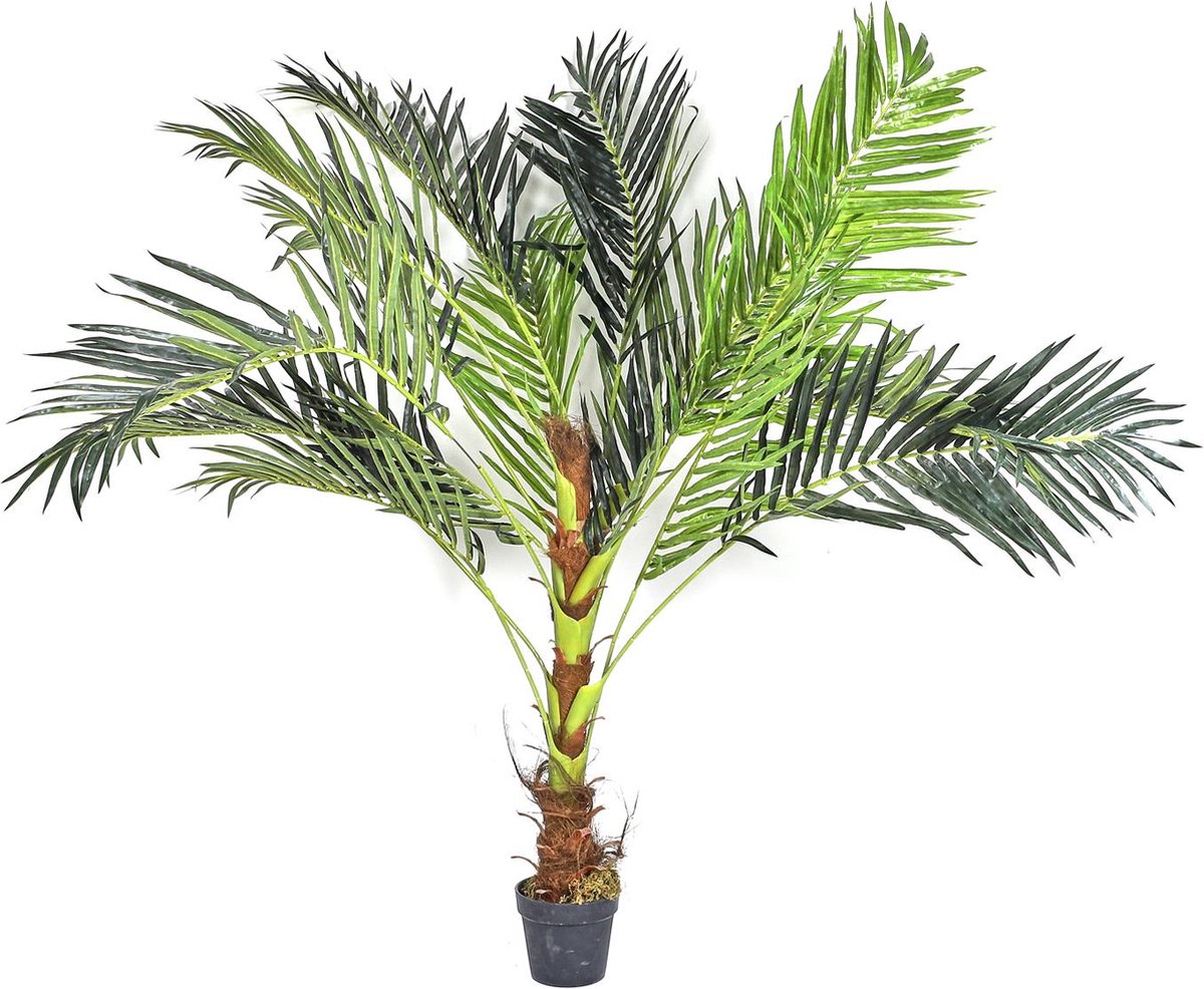 Naturn Living Kunstplant Sago Palm – Cycas Revoluta – Ø60 x 142,5 cm – Levensechte Exotische Kunstpalm voor Binnen – Onderhoudsvrije Kunstboom als Tropische Interieurdecoratie – Groen