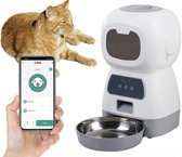 Automatische kattenvoer dispenser - Voerbak kat - Automatische voerbak - Voerdispenser Hond - Wifi Instellingen - Spraak Instellingen - Tijd en Hoeveelheid Functies - 3,5 kg - Wit