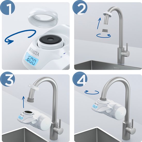 BRITA ON TAP Pro V-MF Waterfiltersysteem Inclusief 1 V-filter (600L) - Puur drinkwater, vermindert bacteriën, chloor & lood - BRITA