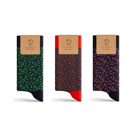 Rafray Socks Floral Sokken Gift box - Premium Katoen - 3 paar - Maat 40-44
