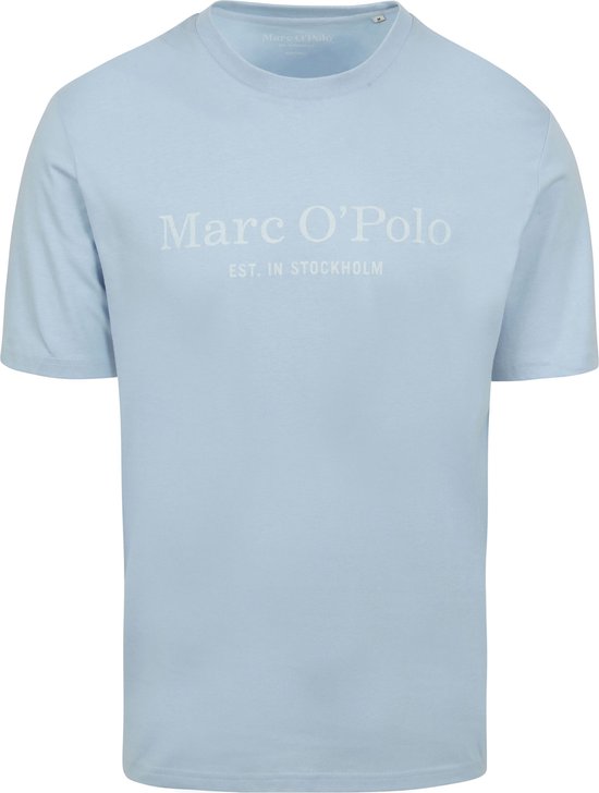 Marc O'Polo - T-Shirt Logo Lichtblauw - Heren - Maat M - Regular-fit