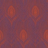 Natuur behang Profhome 369715-GU vliesbehang licht gestructureerd met exotisch patroon mat rood violet goud 5,33 m2