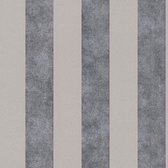 Strepen behang Profhome 372711-GU vliesbehang licht gestructureerd met strepen glinsterend zwart grijs beige 5,33 m2