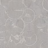 Papier peint graphique Profhome 379002-GU papier peint intissé légèrement texturé avec motif graphique gris argent brillant 5,33 m2