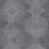 Grafisch behang Profhome 378326-GU vliesbehang licht gestructureerd met grafisch patroon glinsterend zwart grijs 5,33 m2