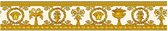 Mur de papier peint de luxe exclusif Profhome 343052-GU bordure de papier peint légèrement texturée avec des ornements or jaune orange mat 0 m2