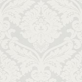 Papier peint baroque Profhome 554338-GU papier peint intissé légèrement texturé dans le style baroque blanc scintillant blanc perle 5,33 m2