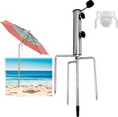 Parasolstandaard, 25 cm, parasolstandaard met gazondoorn, afneembare parasolhouder voor , parasolspiesen, parasolstandaard, grondpen, gazondoorn, parasolstandaard, voor gazon, strand