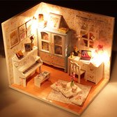 3D Huisje met Led-verlichting en StofkapPuzzel voor Volwassenen, Houten Modelbouwset, Cadeau voor Verjaardag Kerstmis - Zomer