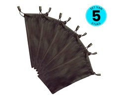 Somstyle 5x Brillenzakje - Brillenhouder - Brillenetui - Brillenhoes - Zwart