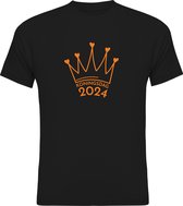 Koningsdag Kleding | Fotofabriek Koningsdag t-shirt heren | Koningsdag t-shirt dames | Zwart shirt | Maat XL | Koningsdag 2024 Oranje