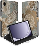 Uniek Geschikt voor Samsung Galaxy Tab A9 Tablethoesje Vintage Bird Flowers Design | B2C Telecom