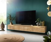Tv-meubel Budaya mango natuur 220 cm 4 deurs zwevend Lowboard