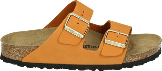 Birkenstock ARIZONA NUBUCK BURNT ORANGE - Dames slippers - Kleur: Oranje - Maat: 40