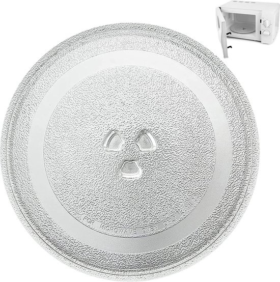 Plateau Tournant Micro-ondes 24.5cm Verre - Remplacement Universel, Antidérapant, Facile à Nettoyer