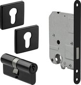 Eliot® profielcilinder rozet set - kastslot profielcilinder - deurcilinder 30/30 - mat zwart