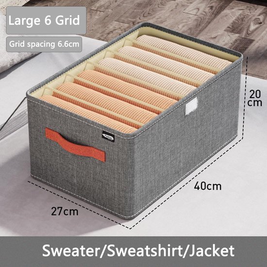 IGTOPS Opvouwbare bedlaken-organizer, 4-delige opbergdoos met 2 kijkvensters, grijs, 38 x 32 x 11,5 cm
