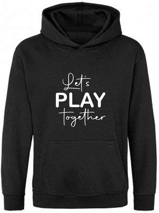 Be Friends Hoodie - Let's play together - Kinderen - Zwart - Maat 1-2 jaar