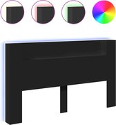 vidaXL - Hoofdbordkast - met - LED-verlichting - 180x16,5x103,5 - cm - zwart