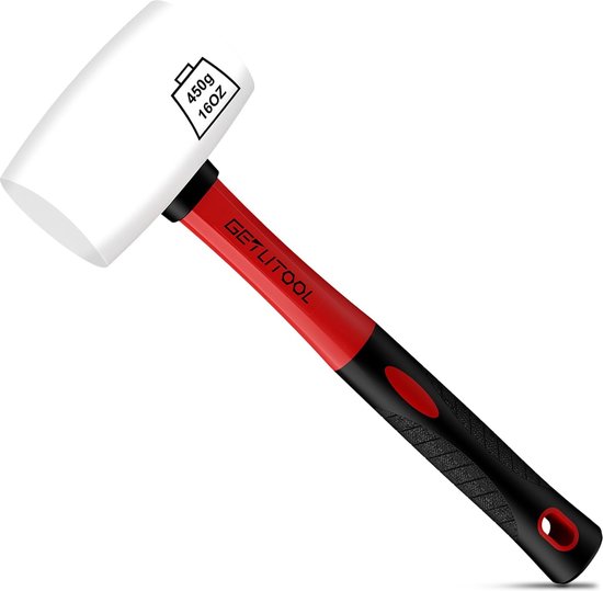 Rubberen hamer 90 mm met handvat