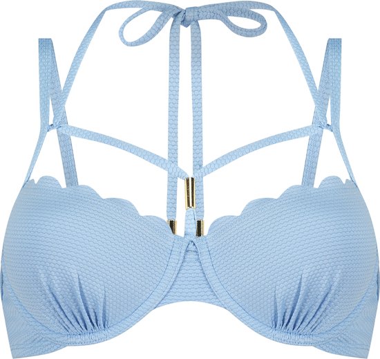 Hunkemöller Voorgevormde beugel bikinitop Scallop Blauw C75