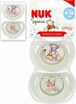 NUK - Disney Baby - Star - baby siliconen fopspeen - Winnie the Poeh - 2 stuks 0-6 maanden