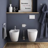 Lumpur toiletrolhouder, kleur wit, onderdelen van Cromall, messing en glas, 2 jaar garantie, afmetingen 2,5 x 17,5 x 6,6 cm en gewicht 0,272 kg, R&E design, chroom, uniek