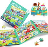 Magnetisch Puzzelboekje Voertuigen - 3-in-1 Puzzelboekje - Montessori Kinderpuzzel - 3 jaar of ouder - Bus - Trein - Puzzelniveau 5 - 97 puzzelstukjes