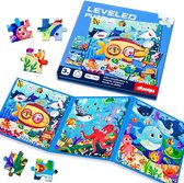Magnetisch Puzzelboekje Zeedieren - 3-in-1 Puzzelboekje - Montessori Kinderpuzzel - 3 jaar of ouder - Zeedieren - Puzzelniveau 2 - 48 puzzelstukjes