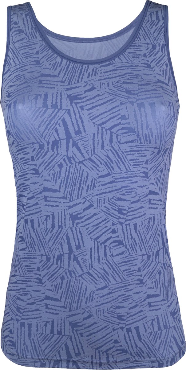 Avet dames hemd microfiber 75021 Langer Model Blauw geprint - maat XL