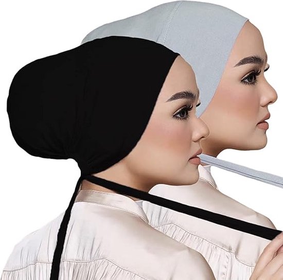 Women Hijab Undercap - Scarf Hat with Tie-Back