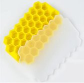 Go Go Gadget - IJsblokjes vorm - Honeycomb - Honingraat - Hexagon blokjes - Mal voor 37 ijsblokjes - Inclusief deksel - Zomer - Geel
