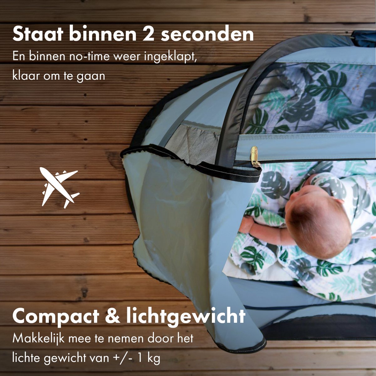 Deryan BabyBox Campingbedje - baby tentje - Blue thumbnail 3