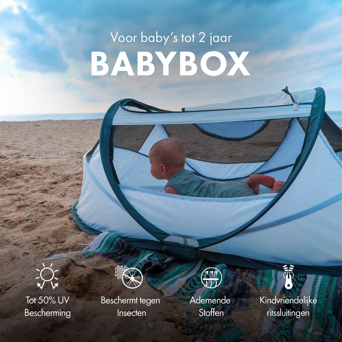 Deryan BabyBox Campingbedje - baby tentje - Blue thumbnail 2