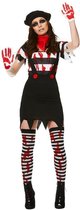 Costumes d'Halloween - Femme - Joueur Zombie Mime - Noir - Rouge - Taille XS