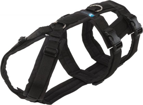 Annyx hondentuig Safety FUN veiligheidstuig anti-ontsnapping maat M Zwart-geschikt voor borstomtrek 62 tot 74cm- taille omtrek 56 tot 66cm.