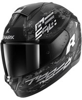 SHARK RIDILL 2 MOLOKAI Mat Black White Silver - ECE goedkeuring - Maat L - Integraal helm - Scooter helm - Motorhelm - Zwart - Geen ECE goedkeuring goedgekeurd