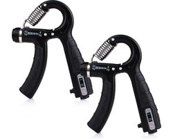 Verstelbare Handtrainer - Set van 2 - 5 tot 60 KG - Vingertrainer - Handknijper - Grip Trainer - Zwart