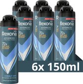 Rexona Men Advanced Protection Anti-Transpirant Deodorant Spray - Cobalt Dry - met Body Heat Activated Technologie - 6 x 150 ml