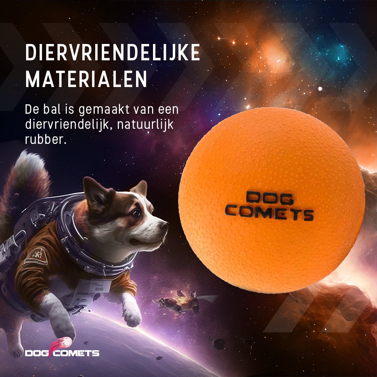 Dog Comets Ball Stardust Ø6 cm - Hondenspeelgoed - Hondenbal - Natuurlijk rubber - 1 stuk - Oranje thumbnail 5