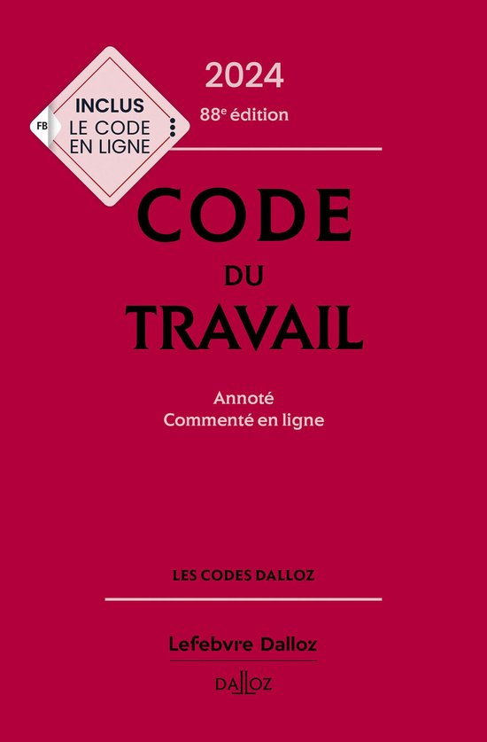 Codes Dalloz Universitaires et Pro - Code du travail 2024 88 ... - cover