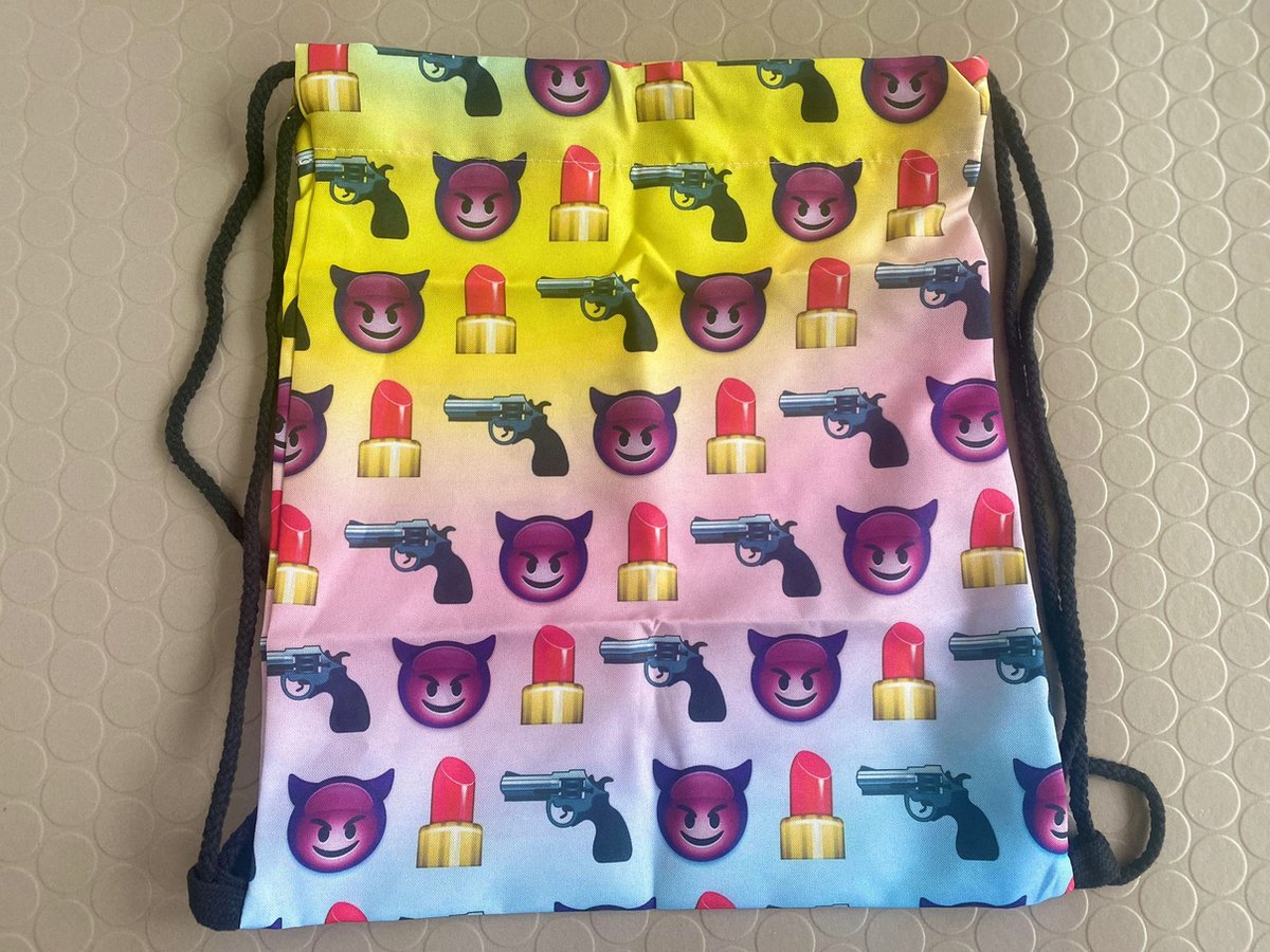 Crazy Boy Emoji Rugtas - Ideaal als Gymtas / Zwemtas