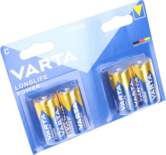 Varta 4914121414, Batterie à usage unique, Dioxyde de zinc et de manganèse (Zn/MnO2), 1,5 V, 4 pièce(s), Multicolore, 50 mm