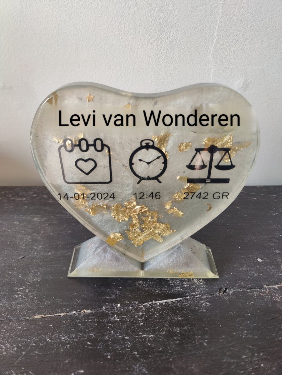 Goedkoopste Epoxy geboorte hart | gepersonaliseerd geboorte hart gemaakt van epoxy | Kraamcadeau baby