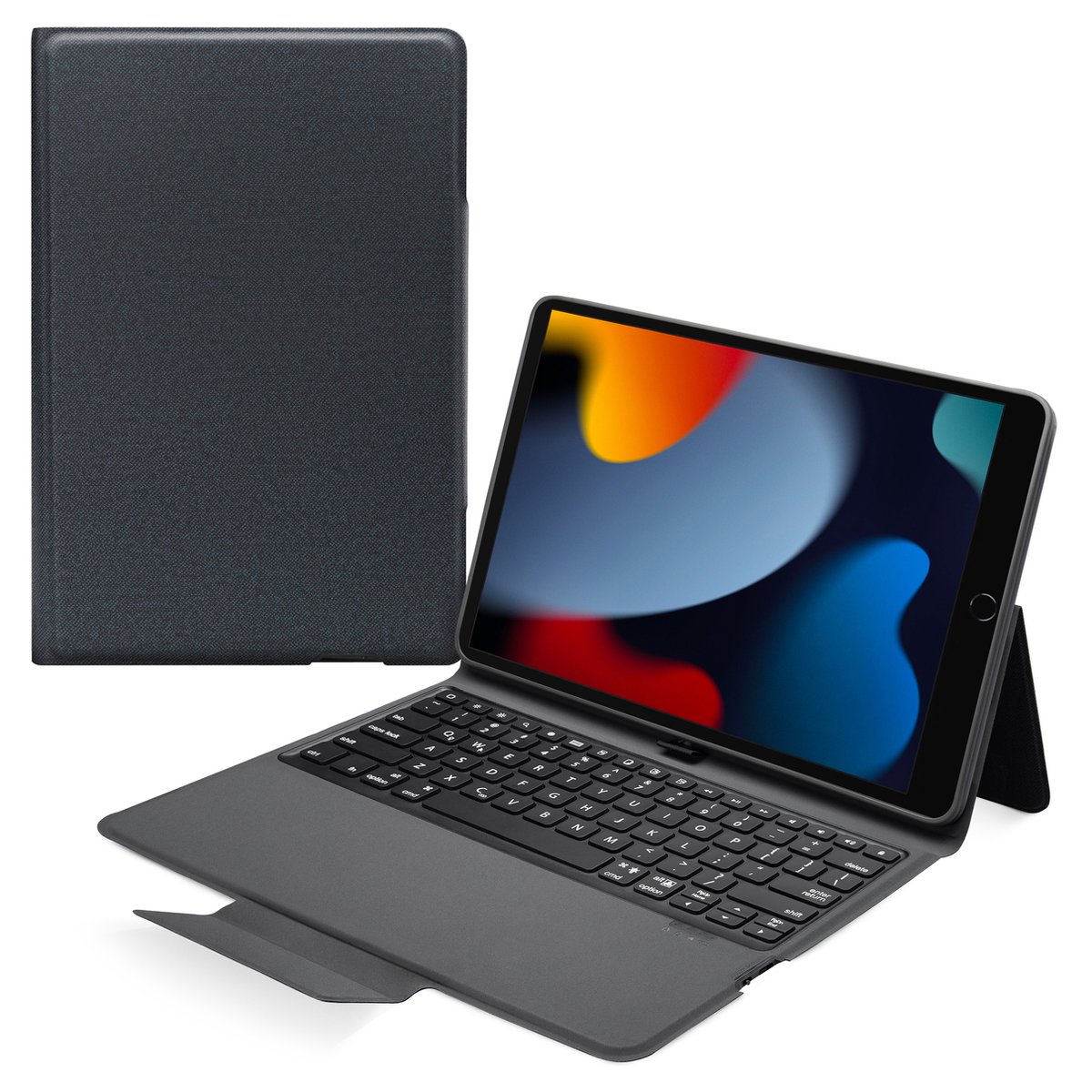 Mobilize Tablethoes geschikt voor Apple iPad 9 (2021) Hoes | Mobilize Ultimate Bluetooth QWERTY Bluetooth Toetsenbord Bookcase - Zwart