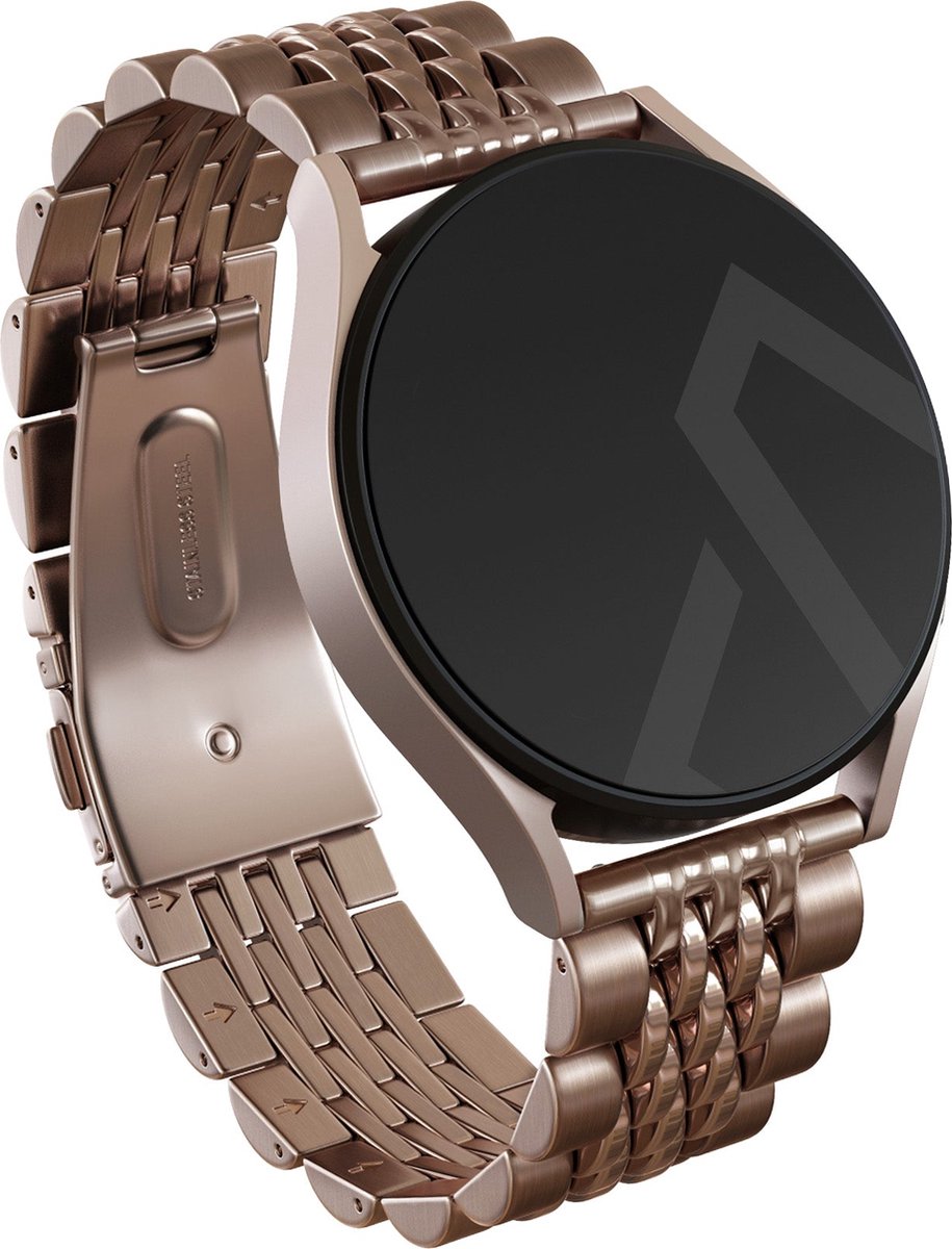 BURGA Universele Metalen Horlogeband voor Samsung Galaxy-Garmini-Xiaomi-Huawei - Chic Royal - Rose Goud - 20mm