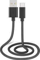 Musthavz Braided USB-A naar USB-C 0.5 Meter - Zwart/Black