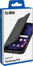 SBS Wallet Lite - Telefoonhoesje geschikt voor Samsung Galaxy S24 Hoesje Bookcase - Zwart