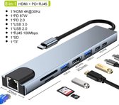 NewWave® - USB-C Hub Type C Splitter - Thunderbolt 3 - Docking Station Laptop/Macbook - HDMI, USB, SD, Ethernet, USB-C
